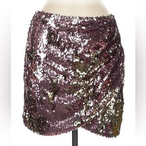 Topshop Sequin Mini Skirt in Purple and Gold